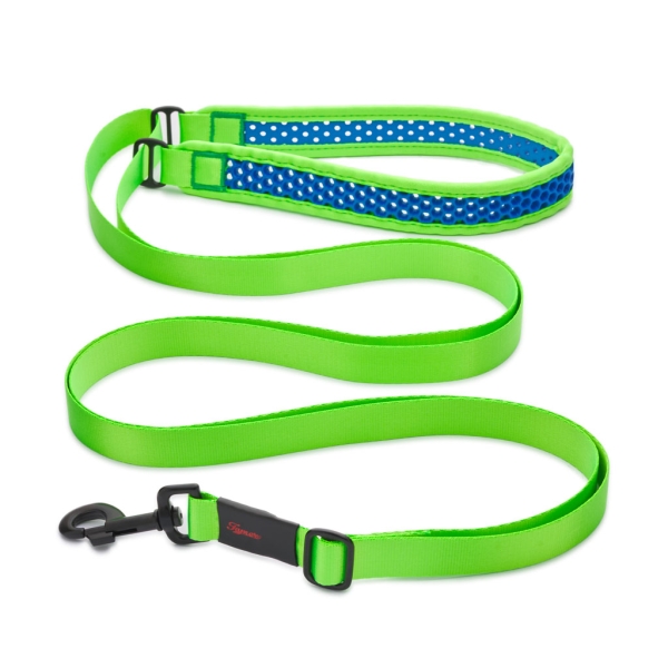SOFTY Leine | Länge: 175-300cm | Breite: 3,3cm | Farbe: grün/blau
